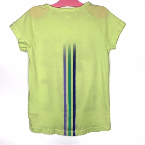 Kids • ADIDAS • Neon LOVE Glitter Graphic Tee SZ 6 - Picture 4 of 6